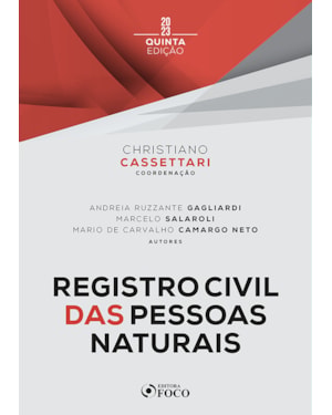 REGISTRO CIVIL DAS PESSOAS NATURAIS - 5ª ED - 2023