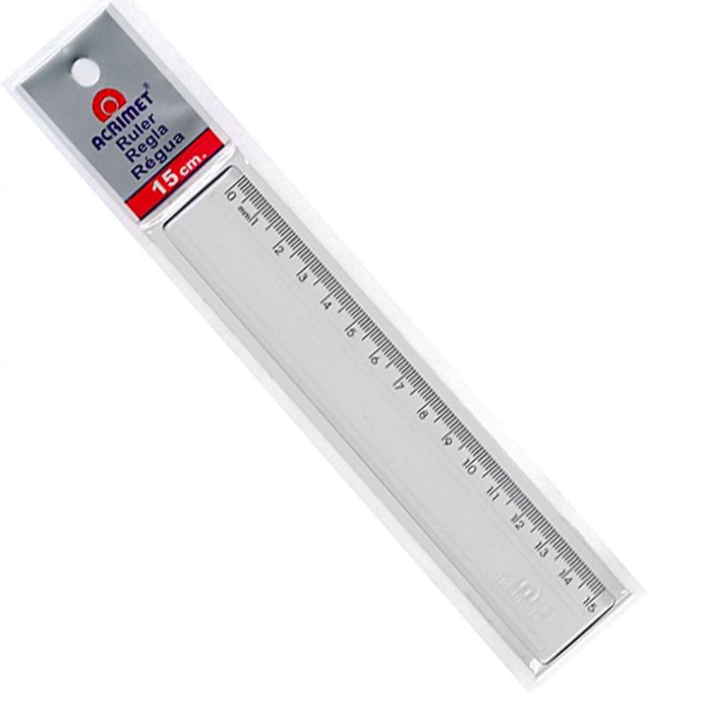 RÉGUA ACRILICO ACRIMET 15CM