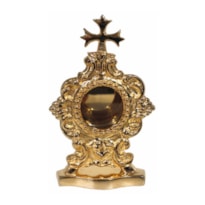 RELICÁRIO DEVOCIONAL BANHADO A OURO 10CM DE ALTURA