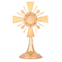 RELICÁRIO DOURADO COM PEDRAS VERMELHAS 22CM DOURADO