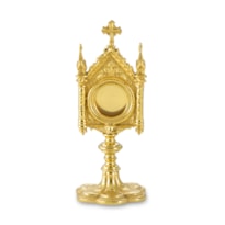 RELICÁRIO DOURADO GÓTICO 17,5X8CM - PARA RELÍQUIA DE ATÉ 4CM
