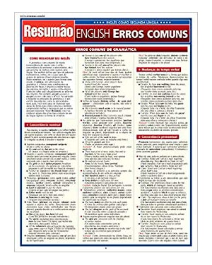 RESUMAO ENGLISH ERROS COMUNS - 1ª