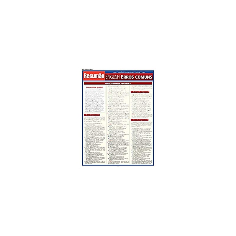 RESUMAO ENGLISH ERROS COMUNS - 1ª