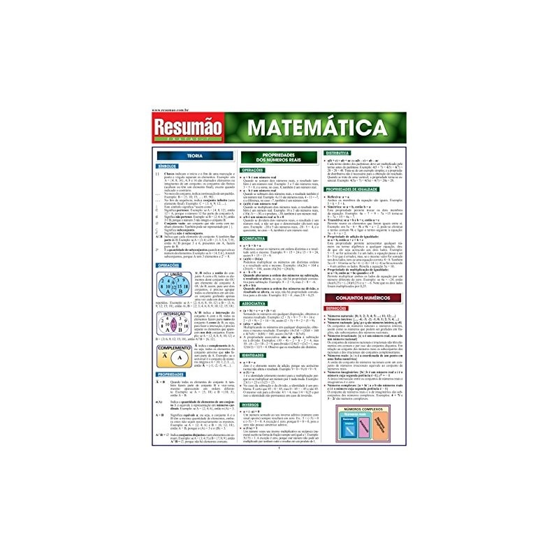 RESUMÃO EXATAS - 7 MATEMÁTICA