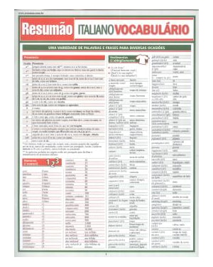 RESUMAO ITALIANO VOCABULARIO - 1