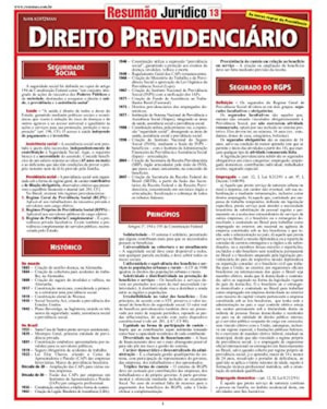 RESUMÃO JURÍDICO 13 - DIREITO PREVIDENCIÁRIO