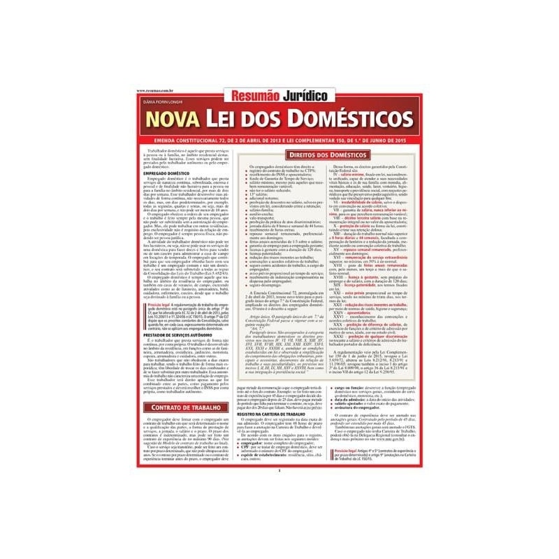 RESUMÃO JURÍDICO - NOVA LEI DOS DOSMÉTICOS
