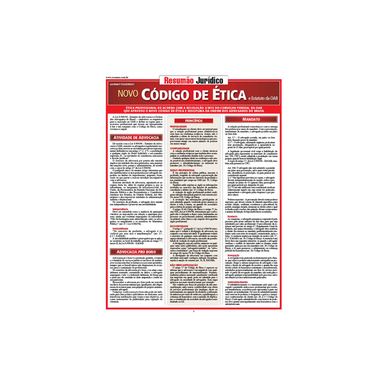 RESUMÃO JURÍDICO - NOVO CÓDIGO DE ÉTICA E ESTATUTO DA OAB