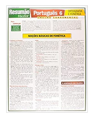 RESUMAO PORTUGUES 6 ORTOGRAFIA E FONETICA - 1ª