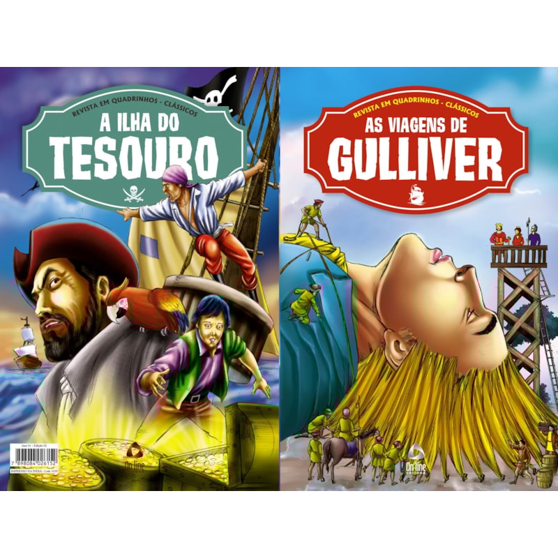REVISTA EM QUADRINHOS CLÁSSICOS EDIÇÃO 02 - A ILHA DO TESOURO + AS VIAGENS DE GULIVER