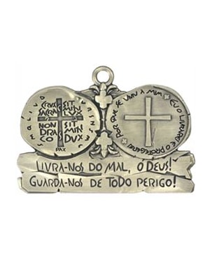 SACRAMENTAL MEDALHA DAS DUAS CRUZES - NÍQUEL