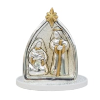 SAGRADA FAMÍLIA ITAL PRATA C/OURO 10CM