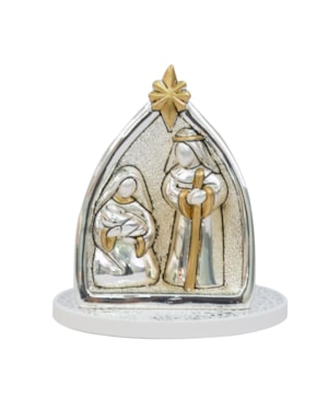 SAGRADA FAMÍLIA ITAL PRATA C/OURO 10CM