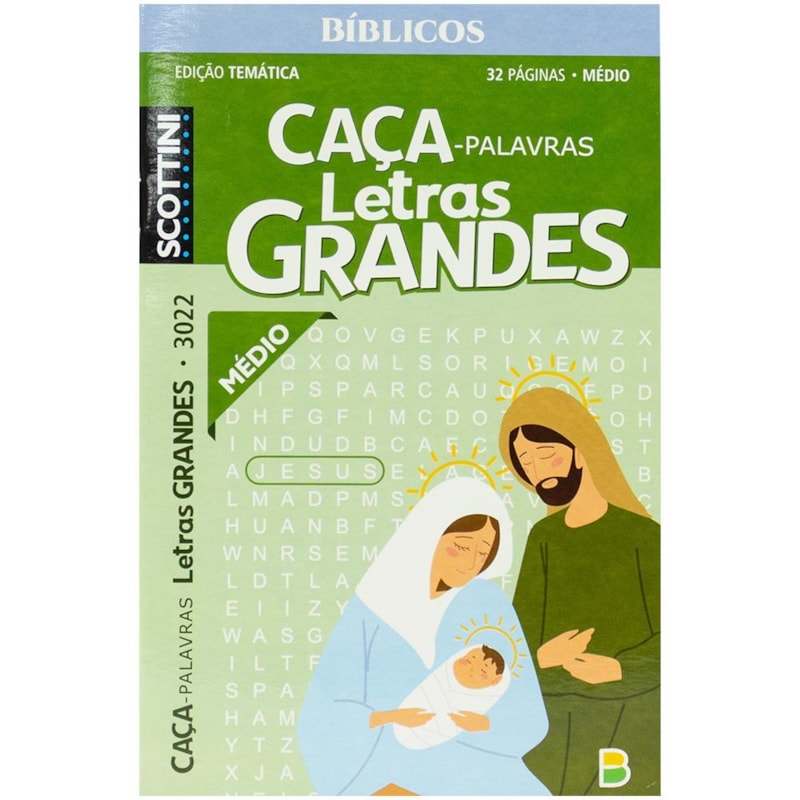 SCOTTINI TEMÁTICO CAÇA-PALAVRAS LETRAS GRANDES BÍBLICO MÉDIO (32P) N.3022