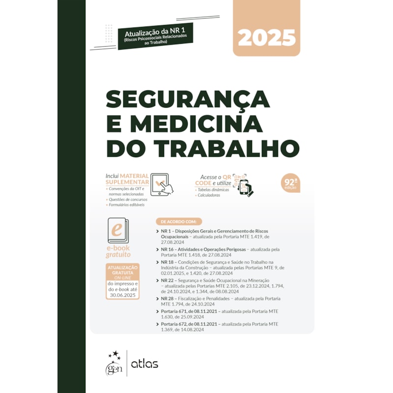 SEGURANÇA E MEDICINA DO TRABALHO - 92ª EDIÇÃO 2025
