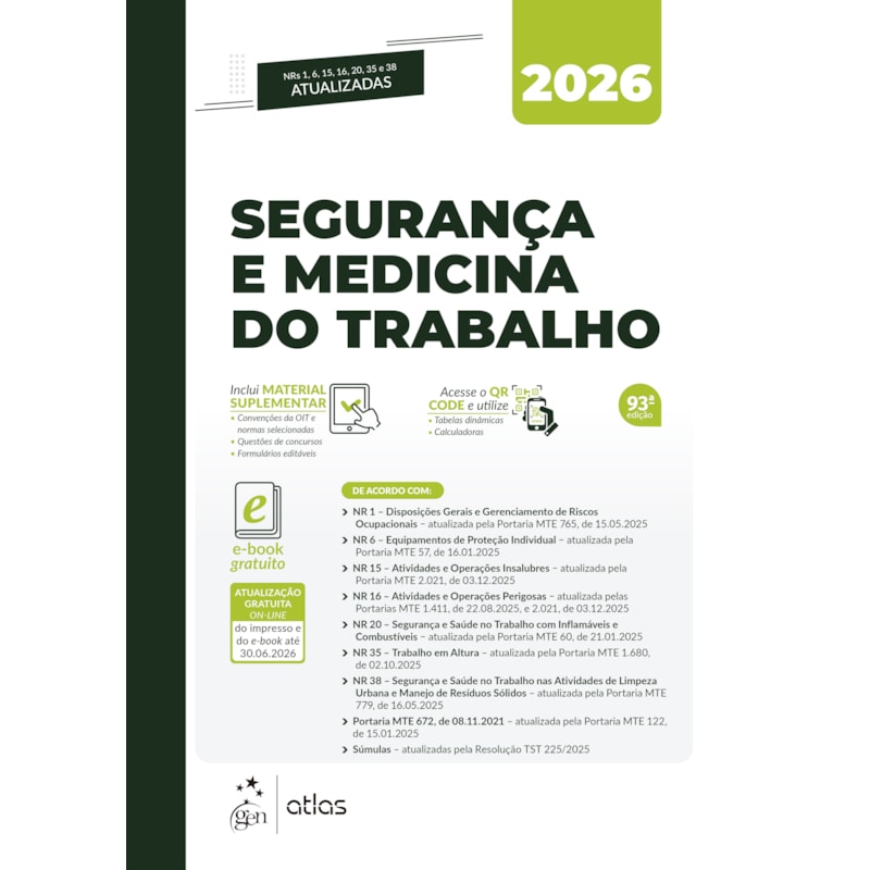 SEGURANÇA E MEDICINA DO TRABALHO - 93ª EDIÇÃO 2026