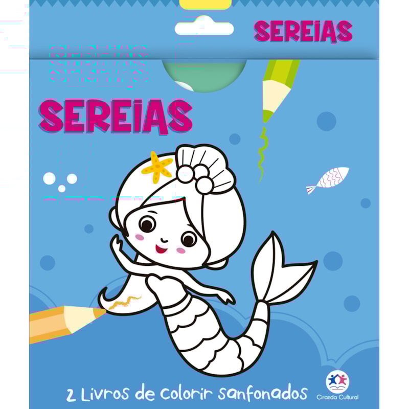 SEREIAS - 2 LIVROS DE COLORIR SANFONADOS