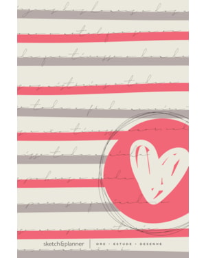 SKETCH & PLANNER - CORAÇÃO LISTRADO: ORE, ESTUDE, DESENHE