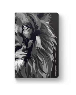 SKETCH & PLANNER - LION COLORS BLACK & WHITE: ORE, ESTUDE, DESENHE