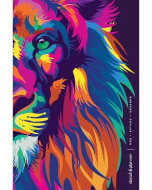 SKETCH & PLANNER - LION COLORS: ORE, ESTUDE, DESENHE