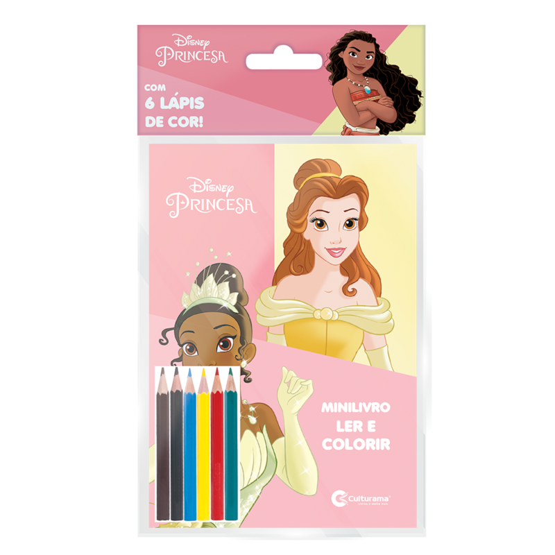SOLAPA POP MINILIVRO LER E COLORIR COM LÁPIS - DISNEY PRINCESAS