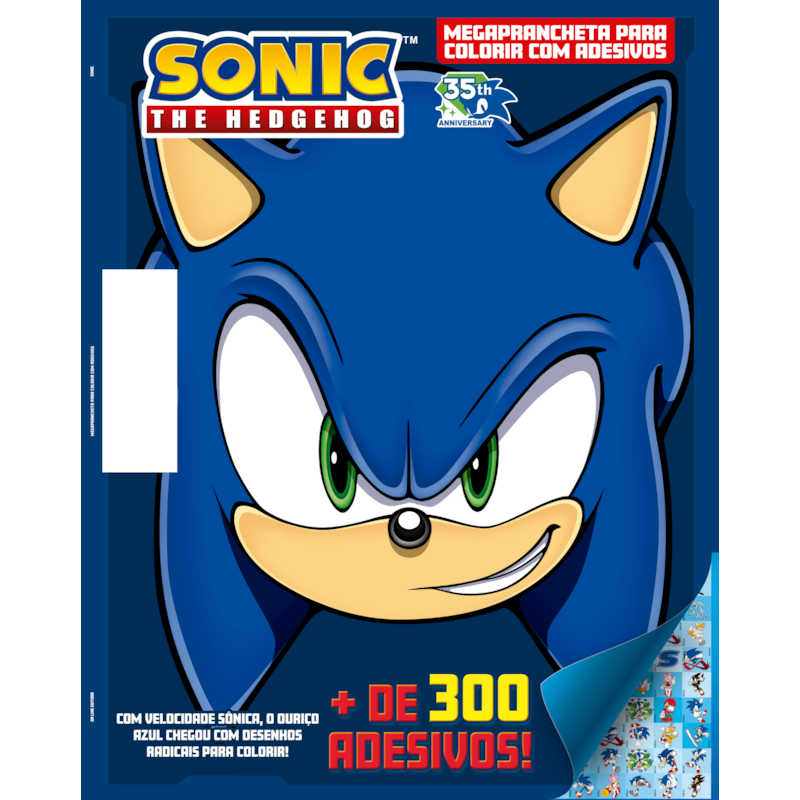 SONIC MEGAPRANCHETA PARA COLORIR COM ADESIVOS