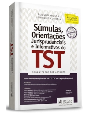 SÚMULAS, ORIENTAÇÕES JURISPRUDENCIAIS E INFORMATIVOS DO TST - ORGANIZADOS POR ASSUNTO