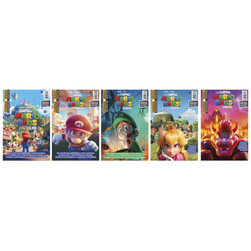 SUPER MARIO BROS. O FILME - COLEÇÃO 5 PÔSTERES - SUPERPÔSTER CINEMA E SÉRIES