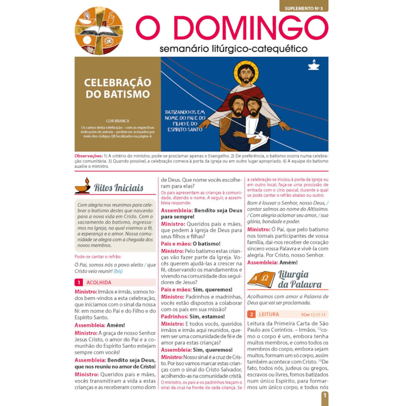 SUPLEMENTO 03 - CELEBRAÇÃO DE BATISMO (JOGO C/4)