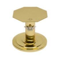 SUPORTE PARA OSTENSÓRIO COM APLIQUE DE ANJO 12CM DE ALTURA DOURADO
