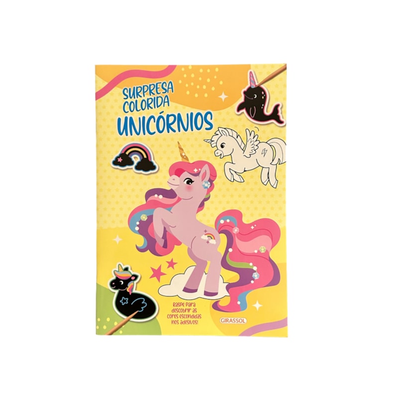 SURPRESA COLORIDA: UNICÓRNIOS - RASPE PARA DESCOBRIR AS CORES ESCONDIDAS NOS ADESIVOS!