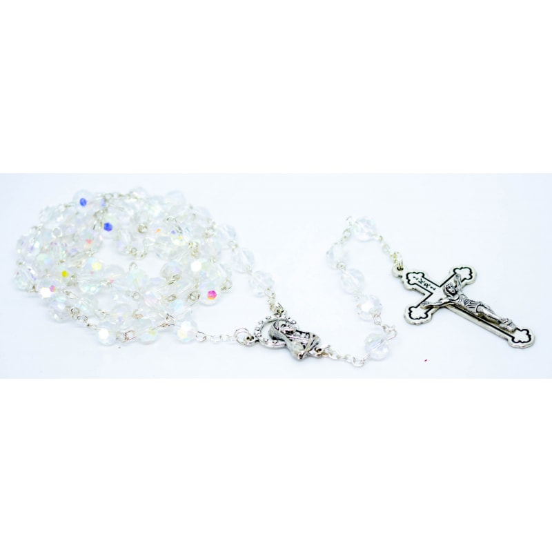 TERÇO CRISTAL BRANCO 5MM