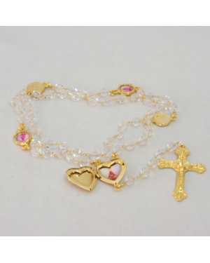 TERÇO CRISTAL DOURADO NOSSA SENHORA APARECIDA 6MM
