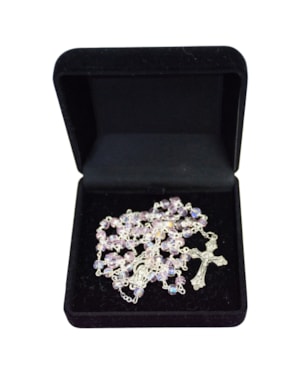 TERÇO CRISTAL ROSA 4MM