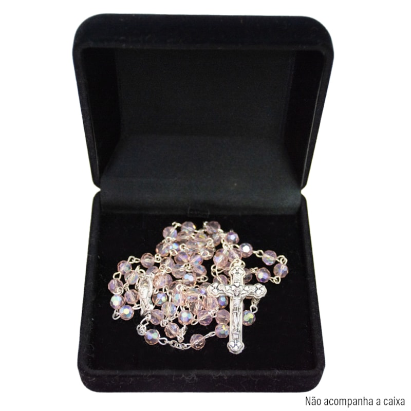 TERÇO CRISTAL ROSA 5MM