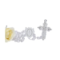TERÇO DE NOIVA CRISTAL PRATA