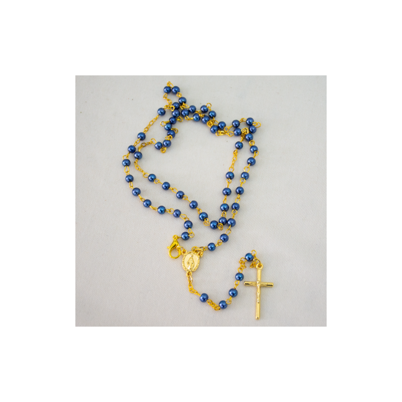 TERÇO DE PESCOÇO NOSSA SENHORA DAS GRAÇAS AZUL