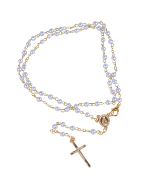 TERÇO DE PESCOÇO NOSSA SENHORA DAS GRAÇAS AZUL CLARO