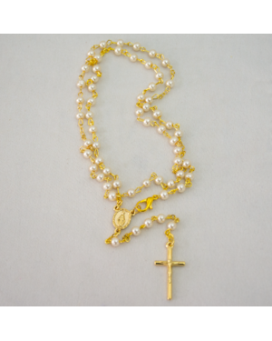 TERÇO DE PESCOÇO NOSSA SENHORA DAS GRAÇAS BRANCO