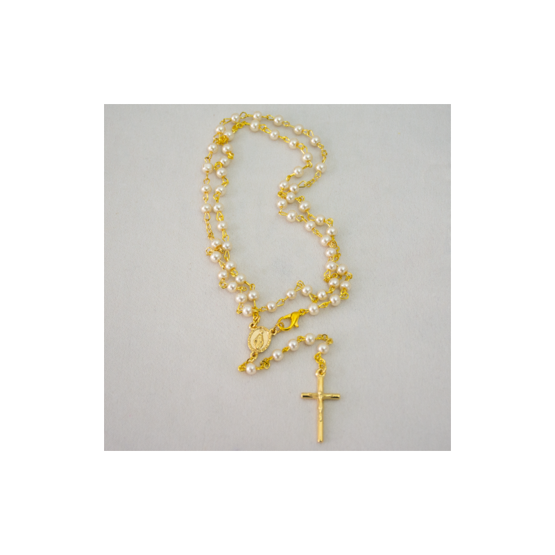 TERÇO DE PESCOÇO NOSSA SENHORA DAS GRAÇAS BRANCO