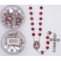 TERÇO ITALIANO ENTREMEIO JESUS MISERICORDIOSO OLHO DE GATO VERMELHO 8MM