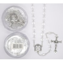 TERÇO ITALIANO ENTREMEIO  NOSSA SENHORA DAS GRAÇAS CRISTAL TRANSPARENTE 8MM
