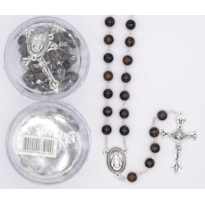 TERÇO ITALIANO ENTREMEIO NOSSA SENHORA DAS GRAÇAS MARROM RESINADO 8MM
