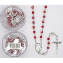 TERÇO ITALIANO ENTREMEIO SÃO CARLO ACUTIS VERMELHO 6MM