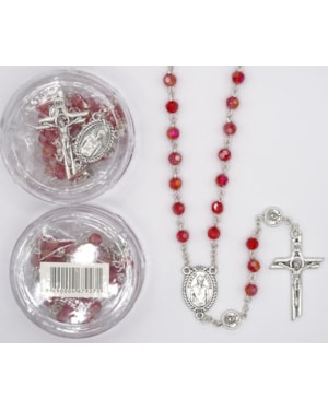 TERÇO ITALIANO ENTREMEIO SÃO CARLO ACUTIS VERMELHO 6MM