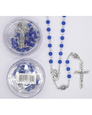TERÇO ITALIANO ENTREMEIO SÃO MIGUEL ARCANJO AZUL 6MM