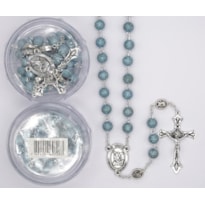 TERÇO ITALIANO ENTREMEIO SÃO MIGUEL ARCANJO AZUL TURQUESA 8MM