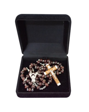 TERÇO MADEIRA MARROM ESCURO 6MM