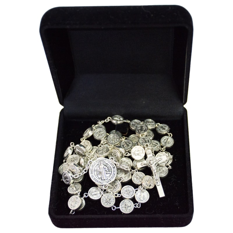 TERÇO MEDALHA DE SÃO BENTO METAL 10MM