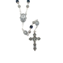 TERÇO MEDALHA MILAGROSA  CRISTAL 6MM ESCARABÉ